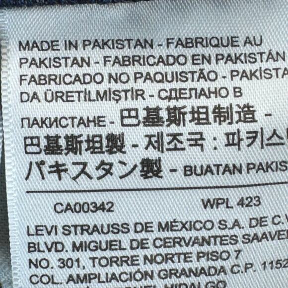 Levis 511 Jeans Mens 32x34 Dark Blue Denim Slim Fit Stretch Straight Leg Skater - Picture 11 of 14